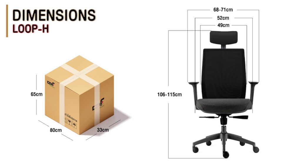 เก้าอี้สำนักงาน DF PROCHAIR รุ่น Loop-H สีดำ